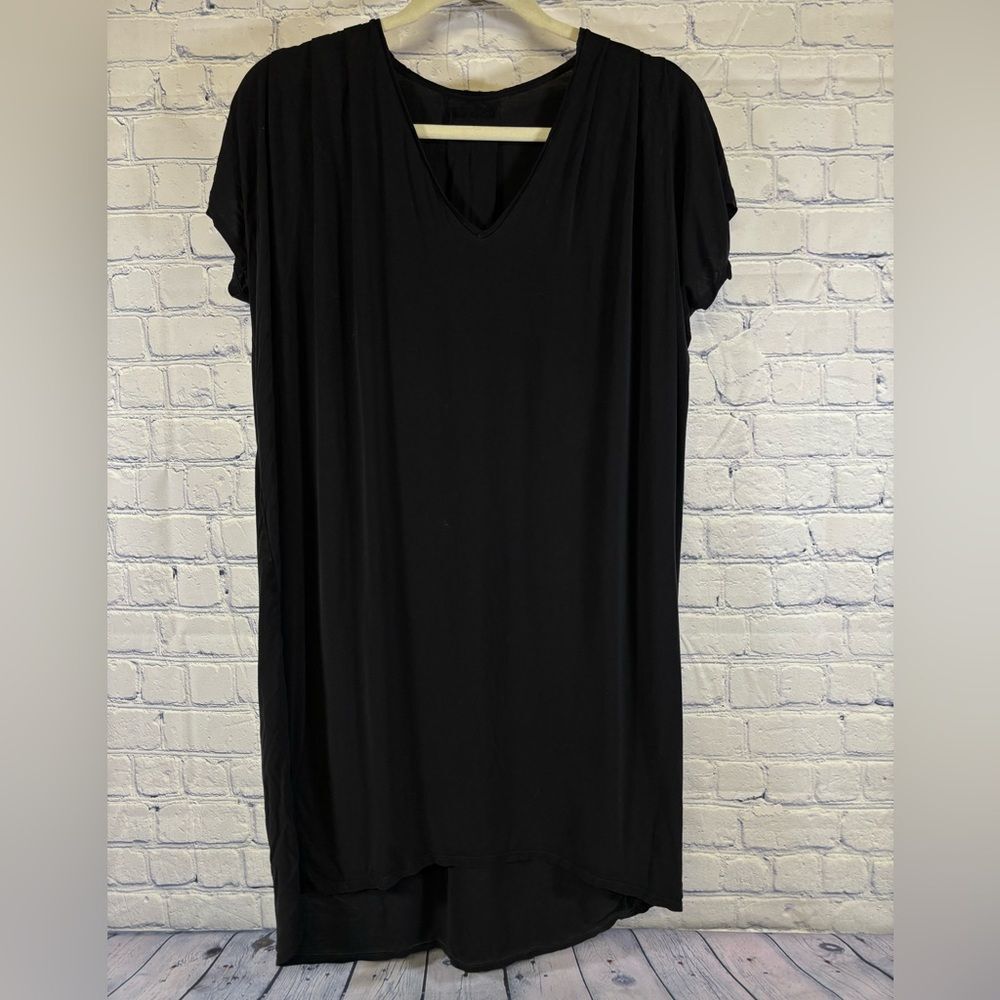 Francis & Henry Black Comfy Lounge Minimalist Maternity Nursing V Neck Dress L